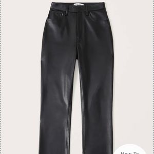 Abercrombie Curve Love Vegan Leather 90s Straight Pants 27